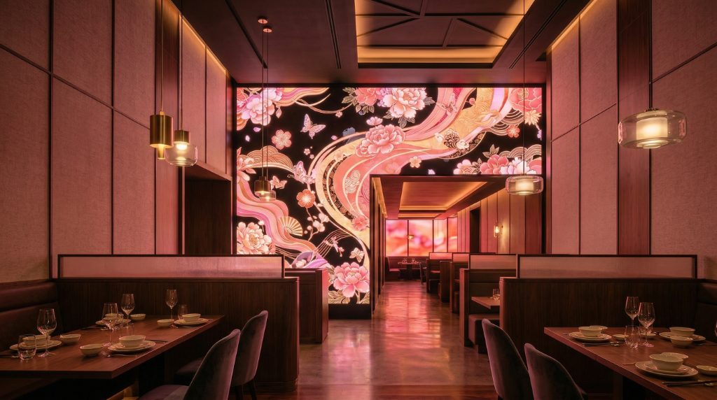 고급 레스토랑 LED 디스플레이 인테리어