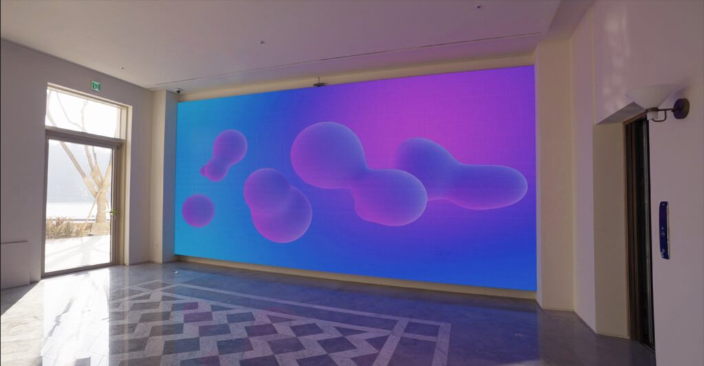 F&B 대형 LED 미디어월 추상 아트 콘텐츠