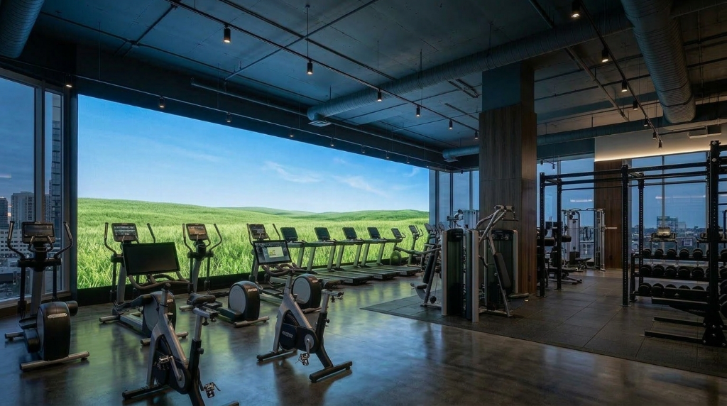 스포츠 시설 헬스장 대형 LED 스크린·스크린 매니저 콘텐츠 연출